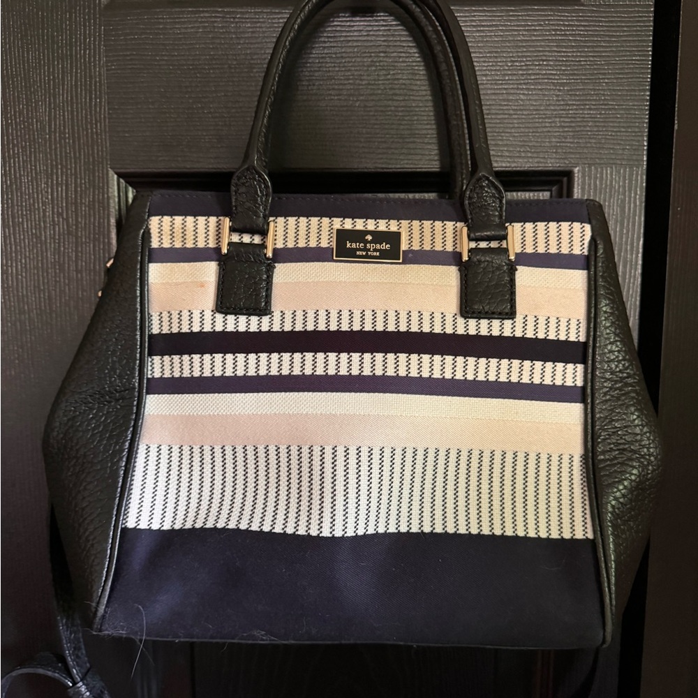 Kate Spade leather and canvas bag